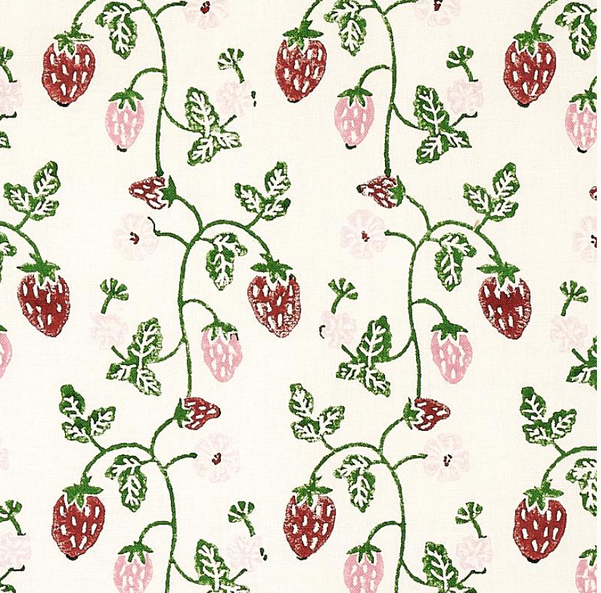 Strawberry Hand Block Print Fabric