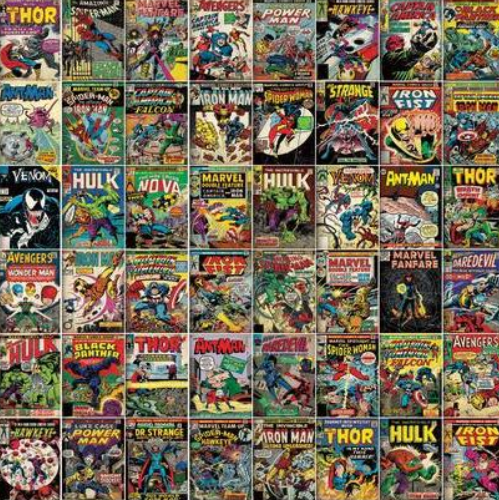 Marvel Comic Book Cover Mural